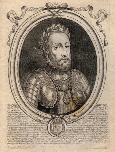 صورة هنري الثاني (1519-1559) ملك فرنسا - هنري الثاني (1519-59) ، ملك فرنسا - نقش من "تمثيلات Les Augustes لجميع ملوك فرنسا من فاراموند إلى لويس الرابع عشر" ، باريس بواسطة دي لارميسين