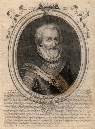 صورة هنري الرابع (1553-1610) ملك فرنسا - صورة هنري الرابع (1553-1610) ملك فرنسا - نقش من "تمثيلات Les Augustes لجميع ملوك فرنسا من فاراموند إلى لويس الرابع عشر" ، باريس بواسطة دي لارميسين