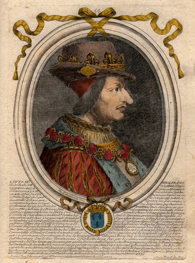 صورة لويس الحادي عشر (1423-1483) ، ملك فرنسا - صورة لويس الحادي عشر ملك فرنسا (1423-1483) ، ملك فرنسا - نقش من "تمثيلات Les Augustes de tous les Kings de France من Pharamond إلى LouisXIV" ، باريس بواسطة دي لارميسين