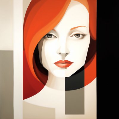 مجردة صورة فتاة معاصرة الحد الأدنى، طباعة جدار الفن على الطلب بواسطة F. Abderrahim