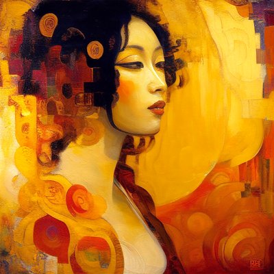بورتريه تجريدي، أنثوي جذاب وجميل، مطبوعات على القماش والإطارات الجدارية بواسطة F. Abderrahim