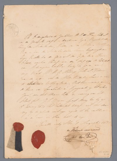 قطعة قماش من التنورة الموحدة لـ J.C.J. فان سبيك مع إرفاق شهادات المنشأ بواسطة جونخير سعادة دي بوير