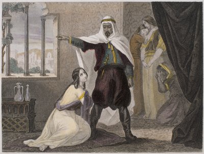 اختطاف الزريدة الجميلة ، رسم توضيحي من Histoire des pirates et corsaires de l&39;Ocean et de la Mediterranee بواسطة P. Christian ، 1842-1852 بواسطة أو Ciappori Puche ، Claudius Joseph Ciappori