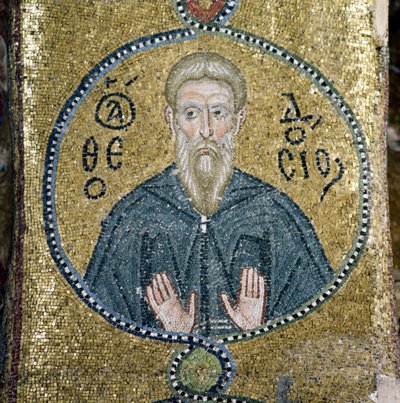 Saint, mosaic in katholikon (main church) of Nea Moni monastery (Unesco World Heritage List بواسطة أو Magno Cesare Magni