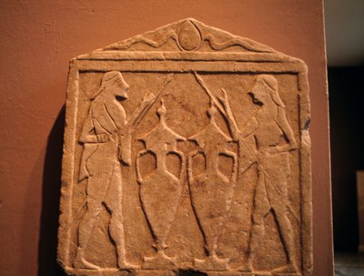 Relief depicting Kastor and Polydeukes, from Sparta, Greece, Greek civilization بواسطة غير معروف غير معروف