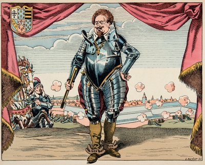 رسم توضيحي مأخوذ من كتاب "Le bon roy Henri" ، الذي رسمه جاك ماري جاستون أونفراي دي بريفيل ديت جوب (1858-1931): صورة شارل دي لورين (1554-1611) ، دوق ماين ، القائد العسكري للرابطة ، العدو هنري الرابع - مجموعة خاصة بواسطة اسم مستعار لـ Onfray de Breville Jacques Job