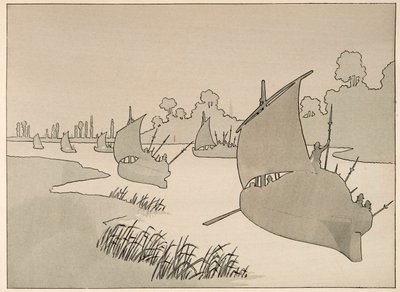 رسم توضيحي مأخوذ من كتاب "Le bon roy Henri" ، الذي رسمه جاك ماري جاستون أونفراي دي بريفيل ديت جوب (1858-1931): يحاول دوق بارما إمداد باريس بالقارب - مجموعة خاصة بواسطة اسم مستعار لـ Onfray de Breville Jacques Job