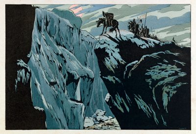 جاك ماري غاستون أونفراي دي بريفيل ديت جوب (1858-1931) ؛ رسم توضيحي من كتاب "Les epees de France": وفاة Roland a Roncesvalles عام 778 ؛ كول ، جزء. بواسطة اسم مستعار لـ Onfray de Breville Jacques Job