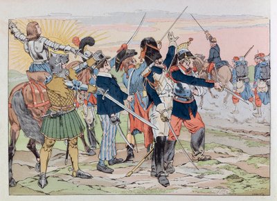 جاك ماري غاستون أونفراي دي بريفيل ديت جوب (1858-1931) ؛ رسم توضيحي من كتاب "Les epees de France": Allegorie des glories de France aux poilus de 1914 ؛ كول ، جزء بواسطة اسم مستعار لـ Onfray de Breville Jacques Job