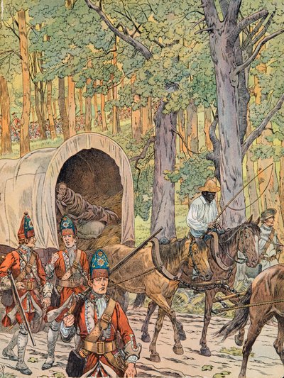 جاك ماري جاستون Onfroy de Breville dit JOB (1858-1931) - جورج واشنطن مع جيش الجنرال إدوارد برادوك (حوالي 1695-1755) ، ثم كان مساعدًا للجنرال (1755) ، مجموعة خاصة بواسطة اسم مستعار لـ Onfray de Breville Jacques Job