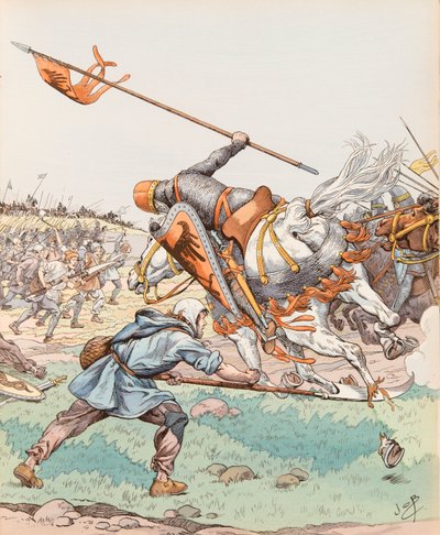 جاك ماري غاستون Onfroy de Breville dit JOB (1858-1931) - Le reaper de Bouvines (فلاح شارك في معركة Bouvines عام 1214) ، مجموعة privee بواسطة اسم مستعار لـ Onfray de Breville Jacques Job