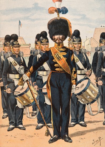 جاك ماري جاستون Onfroy de Breville dit JOB (1858-1931) - زي القوات الفرنسية في جميع الأوقات: Drum Major of Fleet Crews (1837) ، Private Collection بواسطة اسم مستعار لـ Onfray de Breville Jacques Job