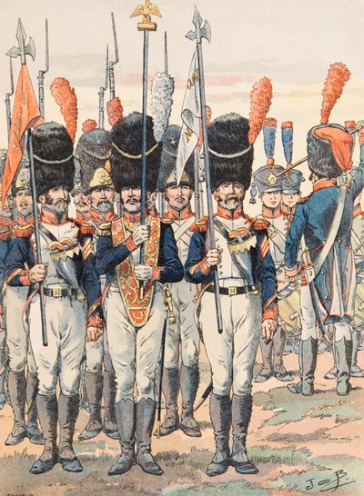 جاك ماري جاستون Onfroy de Breville dit JOB (1858-1931) - زي القوات الفرنسية في جميع الأوقات: Porte Aigles (1812) ، مجموعة خاصة بواسطة اسم مستعار لـ Onfray de Breville Jacques Job