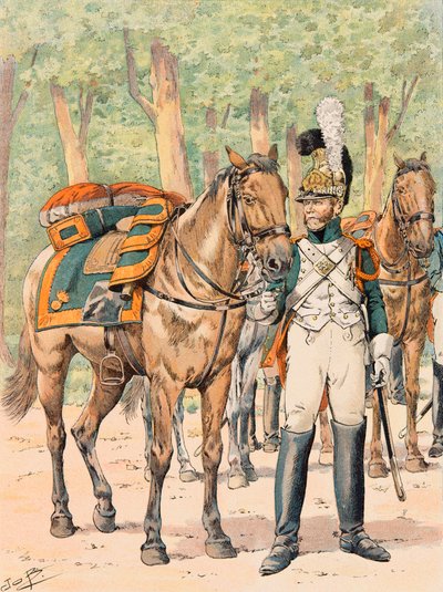 جاك ماري جاستون Onfroy de Breville dit JOB (1858-1931) - زي القوات الفرنسية في جميع الأوقات: Dragons de France (1814 - 1815) ، مجموعة خاصة بواسطة اسم مستعار لـ Onfray de Breville Jacques Job
