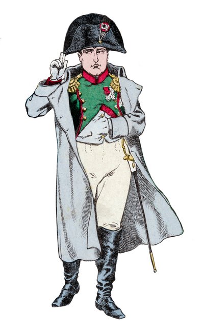صورة لنابليون بونابرت - مطبوعة حجرية بواسطة Job (جاك أونفروي دي بريفيل) من "" Le Grand Napoleon des Petites Enfants "" "1893 بواسطة اسم مستعار لـ Onfray de Breville Jacques Job