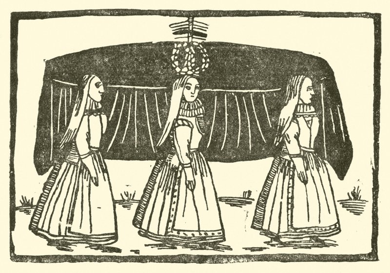 رسم توضيحي لـ Roxburghe Ballads (نقش خشبي) بواسطة (بعد) المدرسة الإنجليزية
