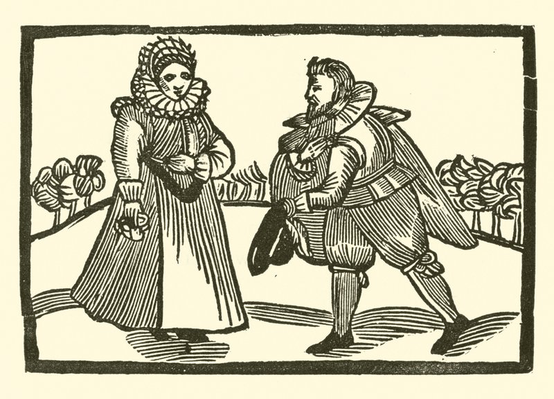 رسم توضيحي لـ Roxburghe Ballads (نقش خشبي) بواسطة (بعد) المدرسة الإنجليزية