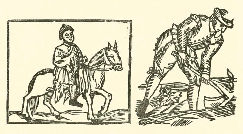 رسم توضيحي لـ Roxburghe Ballads (نقش خشبي) بواسطة (بعد) المدرسة الإنجليزية