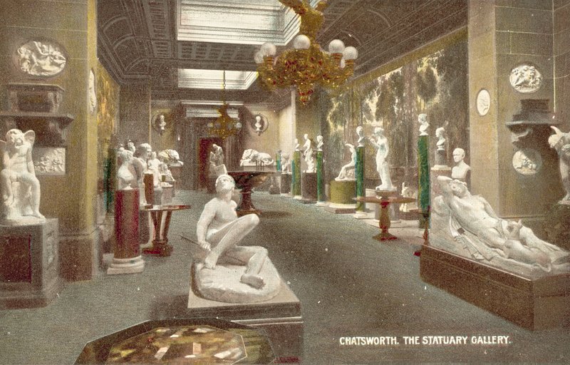 Chatsworth ، معرض التماثيل (صورة ملونة) بواسطة (بعد) مصور انكليزي