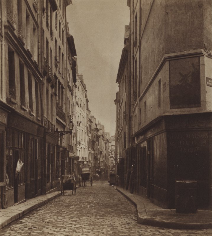 شارع des Moineaux حوالي عام 1866 ، هُدم لبناء شارع de l