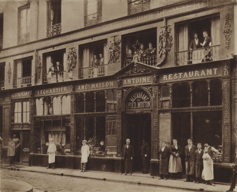 مطعم Pied-de-Mouton ، شارع Vauvilliers (b / w photo) بواسطة (بعد) مصور فرنسي