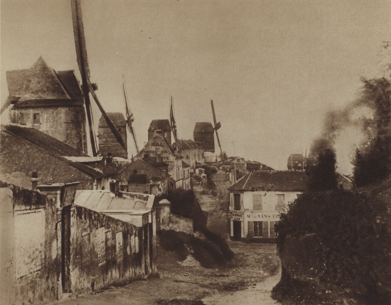 المطاحن في مونمارتر في عام 1845 (b / w photo) بواسطة (بعد) مصور فرنسي