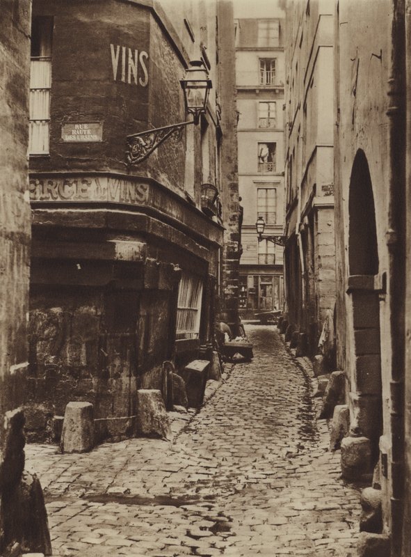 شارع جلاتيني في عام 1865 ، مأخوذ من جانب الرصيف (صورة بالأبيض والأسود) بواسطة (بعد) مصور فرنسي