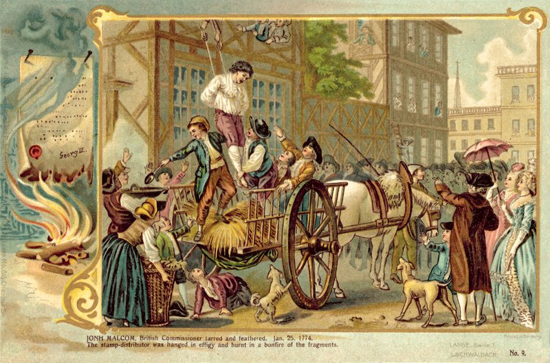 جون مالكولم ، المفوض البريطاني ، مشوه وريش ، 25 يناير 1774 بواسطة المدرسة الأمريكية