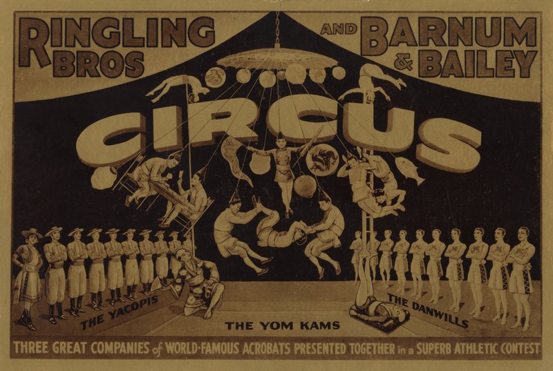 Ringling Bros and Barnum and Bailey Circus ، مع البهلوانية العالمية الشهيرة بواسطة المدرسة الأمريكية