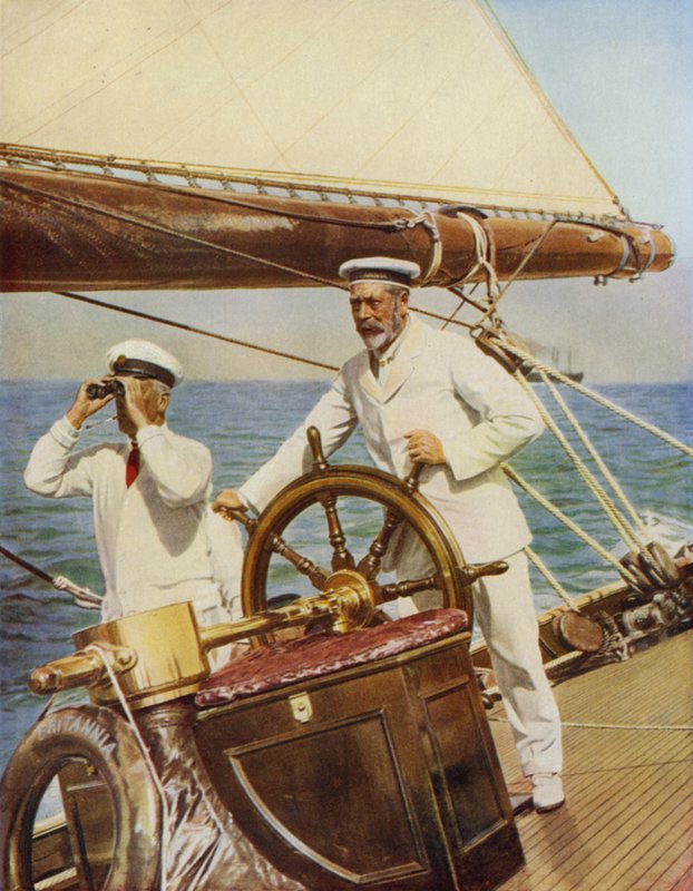 الملك جورج في دور اليخوت في كاوز عام 1924 بواسطة مدرسة اللغة الإنجليزية