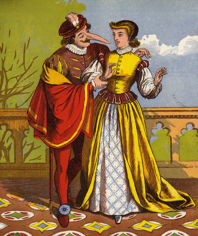 رجل ذو أنف طويل ، ربما Cyrano De Bergerac بواسطة مدرسة اللغة الإنجليزية