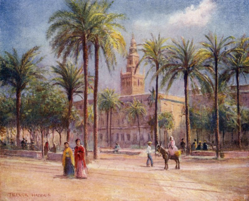 Seville, Plaza de San Fernando (colour litho) بواسطة أ. تريفور هادون
