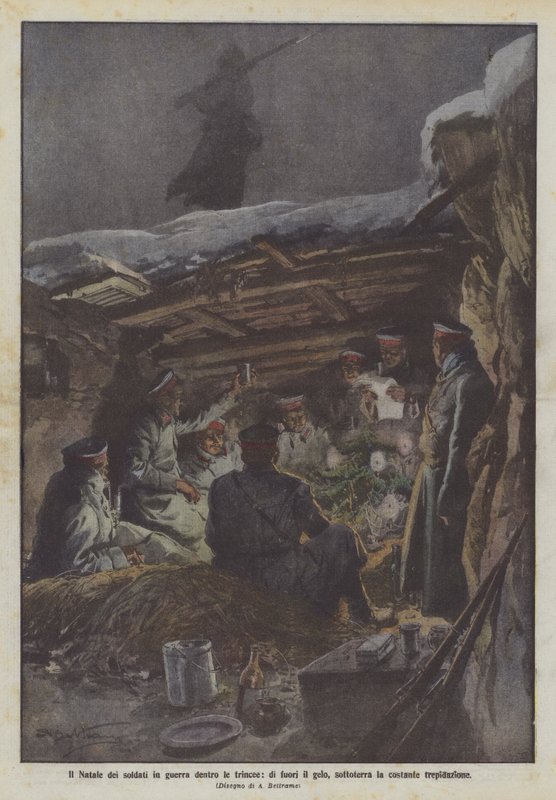عيد الميلاد للجنود في حالة حرب داخل الخنادق ، خارج الصقيع ، والخوف المستمر تحت الأرض بواسطة أخيل بيلترام