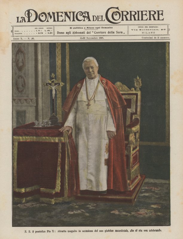 SS Pope Pius X ، صورة مصنوعة بمناسبة اليوبيل الكهنوتي ، الذي يتم الاحتفال به الآن بواسطة أخيل بيلترام