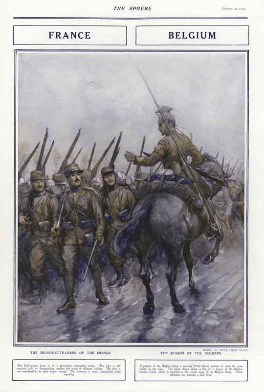 الزي العسكري الفرنسي والبلجيكي ، الحرب العالمية الأولى ، 1914 بواسطة أديسون توماس ميلار