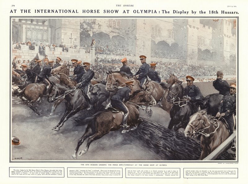 عرض للفرسان الثامن عشر في معرض الخيول الدولي في أولمبيا ، لندن ، 1914 بواسطة أديسون توماس ميلار