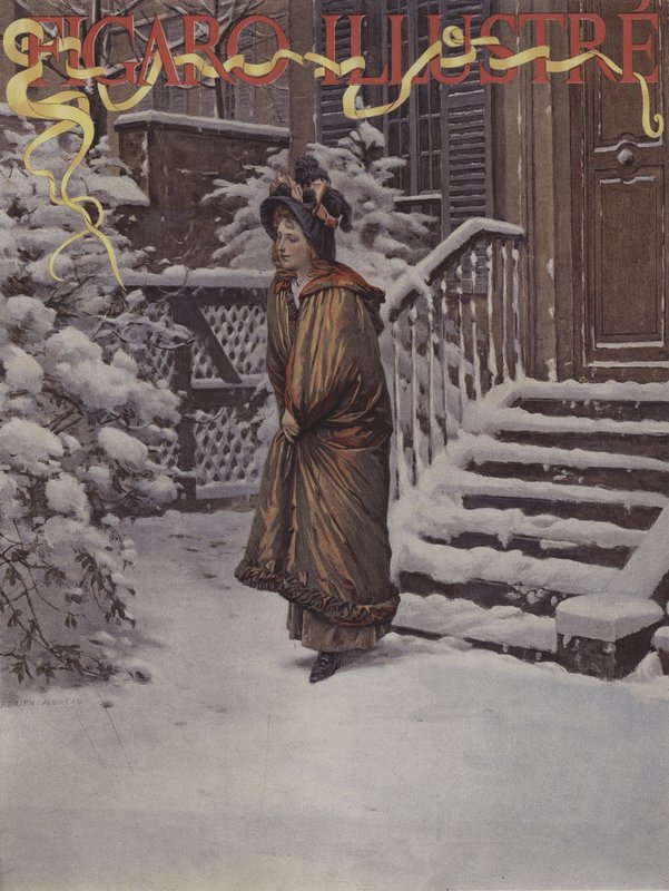 العرض الأول Neige (First Snow). غلاف لو فيجارو إيلوستري ، يناير 1894 بواسطة أدريان مورو