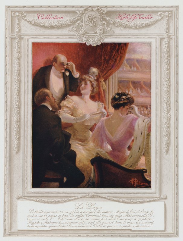 Belle Epoque Paris ، سيدة عصرية في صندوق في المسرح بواسطة ألبرت غيوم