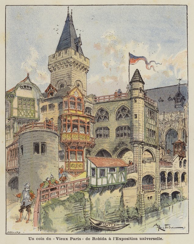 زاوية من Robidas Old Paris في Exposition Universelle بواسطة ألبرت روبيدا