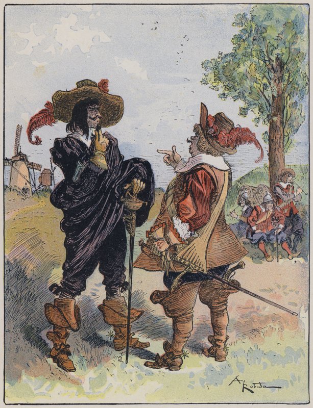 رسم توضيحي لـ Le Capitaine Bellormeau بواسطة ورسم A Robida بواسطة ألبرت روبيدا