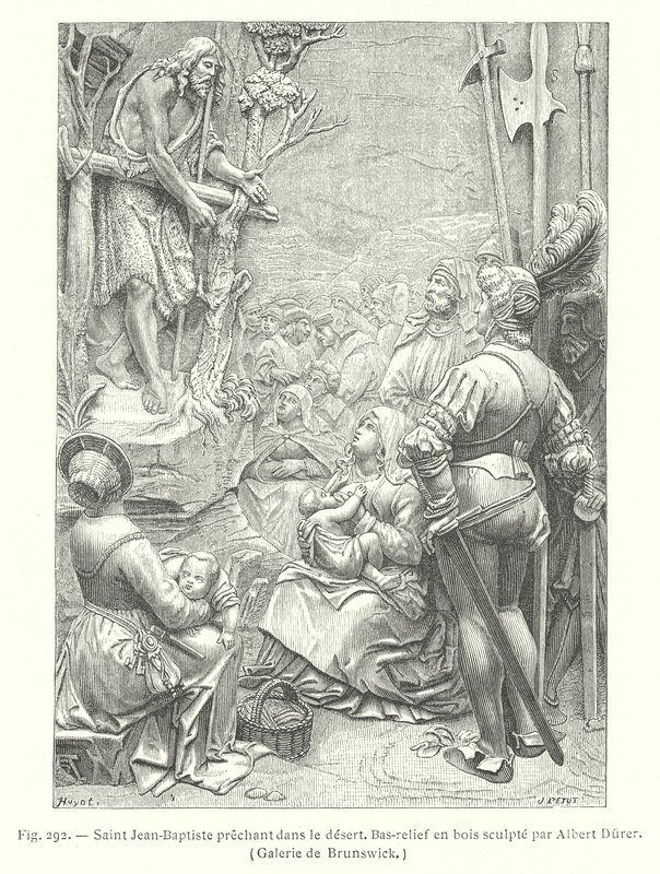 القديس يوحنا المعمدان يكرز في الصحراء (نقش) بواسطة ألبريشت (بعد) Durer أو Duerer