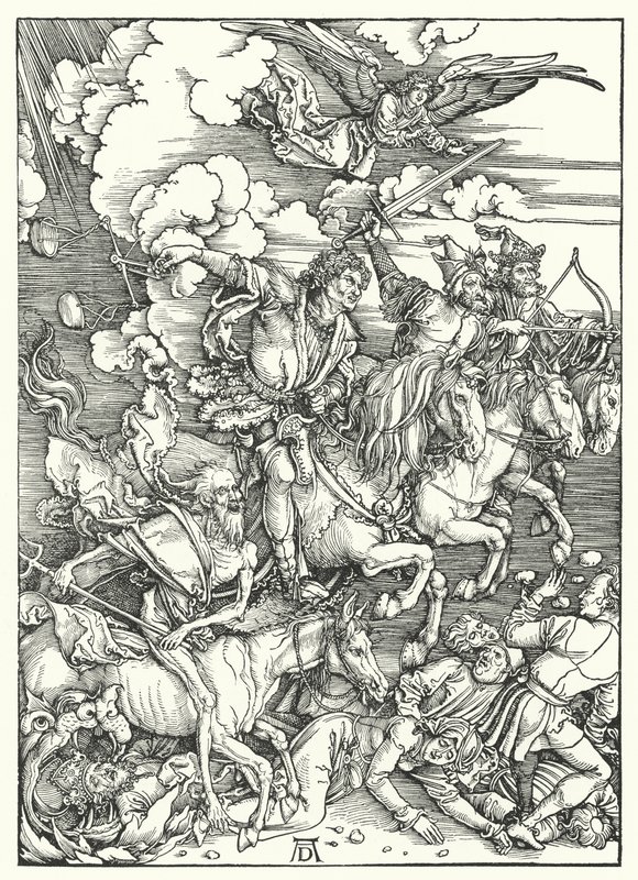 الفرسان الأربعة في سفر الرؤيا (نقش) بواسطة ألبريشت (بعد) Durer أو Duerer