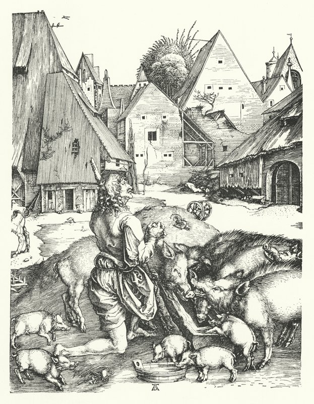 الابن الضال (نقش) بواسطة ألبريشت (بعد) Durer أو Duerer