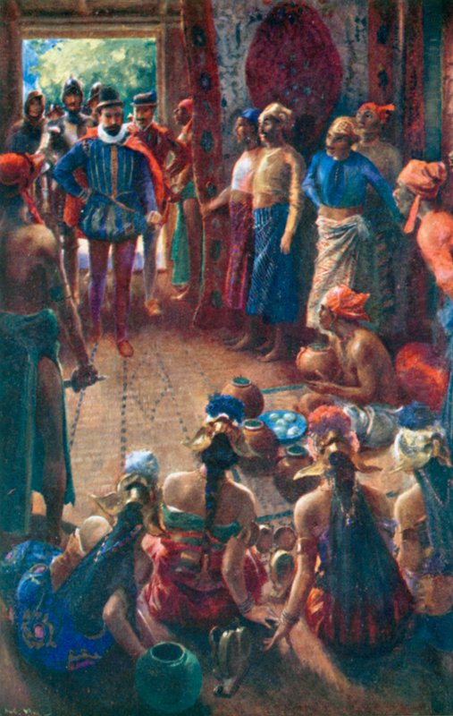 زيارة ماجلان لملك سيبو (ليثو ملون) بواسطة أليك بول