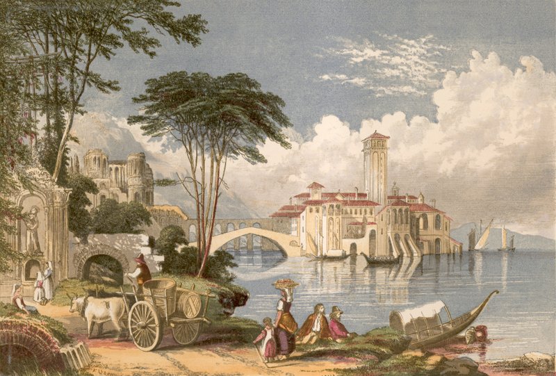 رسم توضيحي لـ Wordsworth بعد مغادرة إيطاليا بواسطة ألكسندر فرانسيس ليدون