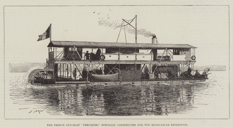 The Gun Gun-Boat Precieuse ، المصممة خصيصًا لبعثة مدغشقر بواسطة الكسندر برون