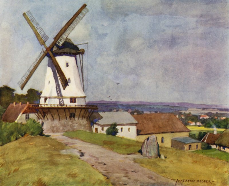 الدنمارك: Dybbol Mill ، Sonderborg ، في ساحة المعركة عام 1864 (لون ليثو) بواسطة ألفريد هيتون كوبر