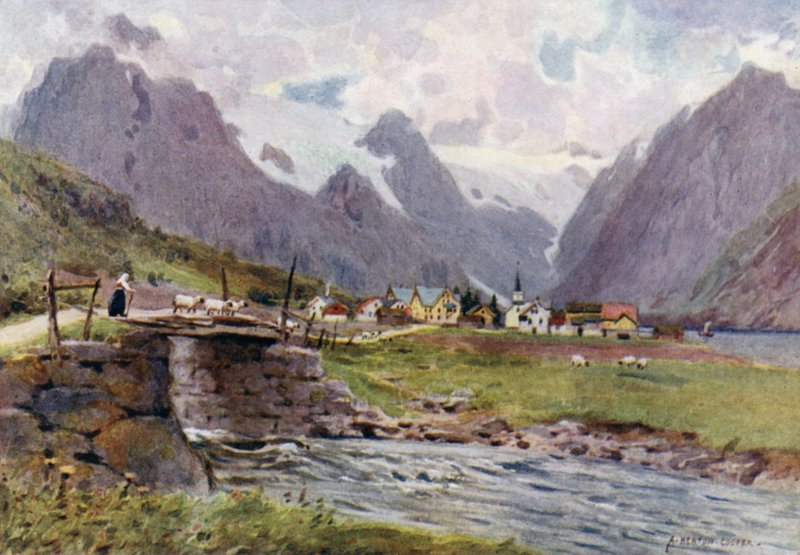 Fjaerland ، Sogne Fjord بواسطة ألفريد هيتون كوبر