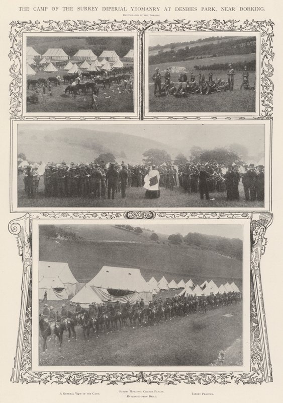 معسكر Surrey Imperial Yeomanry في Denbies Park ، بالقرب من Dorking بواسطة ألفريد هيو فيشر