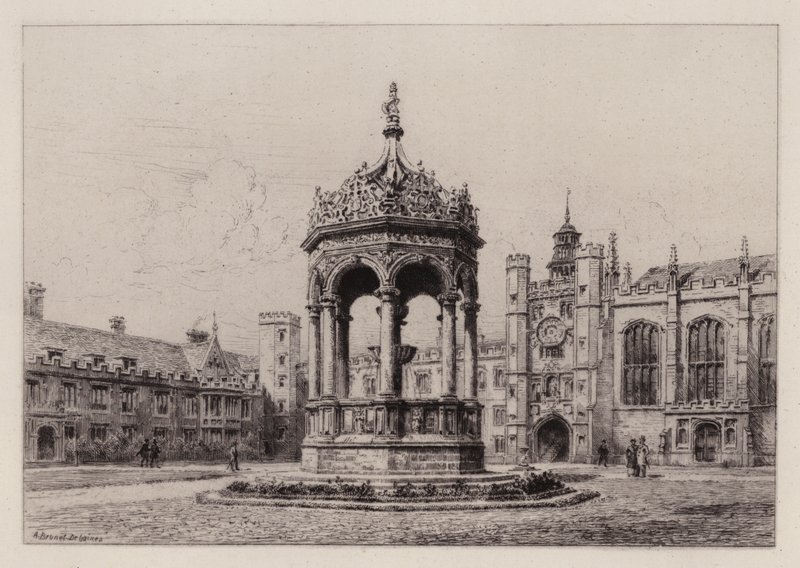 كامبريدج: The Great Court of Trinity College (الحفر) بواسطة ألفريد لويس برونيت ديباينز